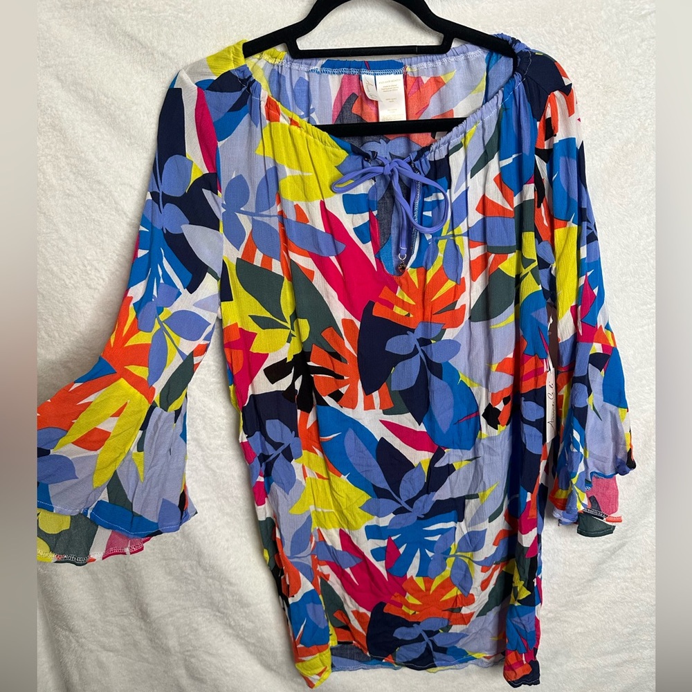 NEW WITH TAGS - Anne Cole Colorful Floral Tunic Top Swim Cover Up